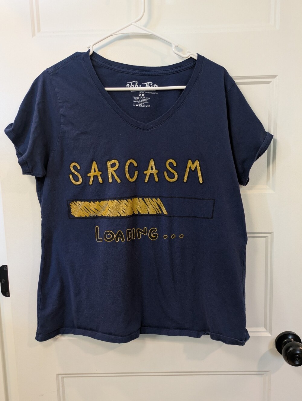 🔴 3/$15  Sarcasm Loading Navy Graphic Tee